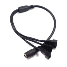 PC Fan Splitter Cable DC5521 to 4Pin 3Port 12V Adapter Converter Triple Fan Power Splitter for PC