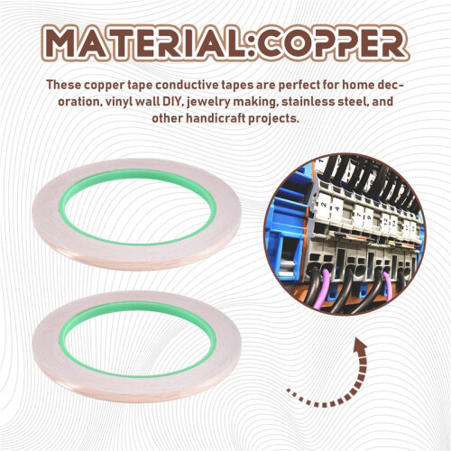 5mm Backed Copper Foil Tape for Stained Glass (2Roll) 2