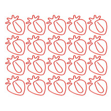20pcs Red Strawberry Shape Paper Clips, Cute Office Supplies 3x2.3cm