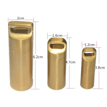 3pcs Brass Waterproof Pill Box Keychain Set, Travel & Outdoor Storage