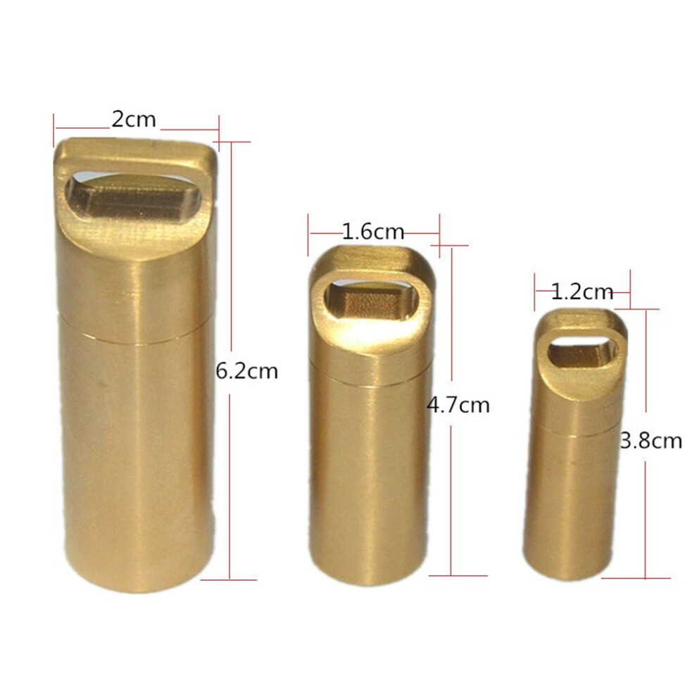 3pcs Brass Waterproof Pill Box Keychain Set, Travel & Outdoor Storage