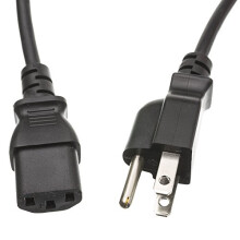 15 ft Computer Power Cord NEMA 515P to C13 10A Black Cable for Monitor or PC