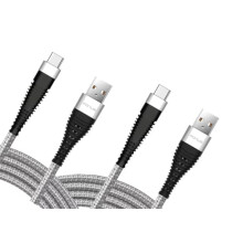 USB C Fast Charging Cable 6ft and 10ft Braided Cord for Android Phones, Durable 18W USB A to C