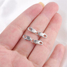 2 Pezzi Doppia Chiusura a Moschettone 10 Mm, Chiusura in Argento Sterling Doppio Fermagli per Bracciale Connettore di Estensione Della Collana