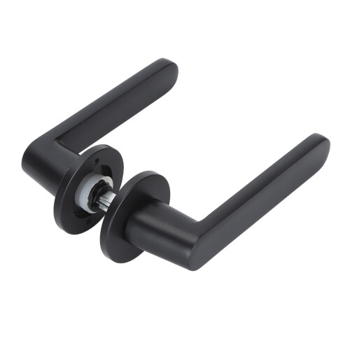 Silent Split Copper Core Door Handle Set for Indoor Bedroom Black 2