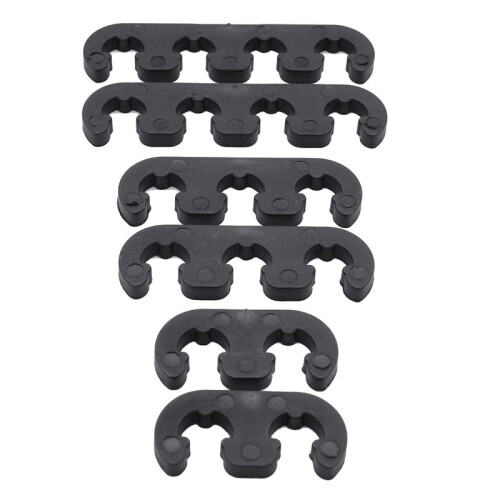 12X Universal 7mm 8mm for  Wire Separator Divider Ignition Lead Wire Divider Separator Clip Black 2