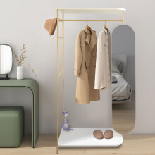 170cm H Gold Metal Freestanding Clothes Rack with Mirror