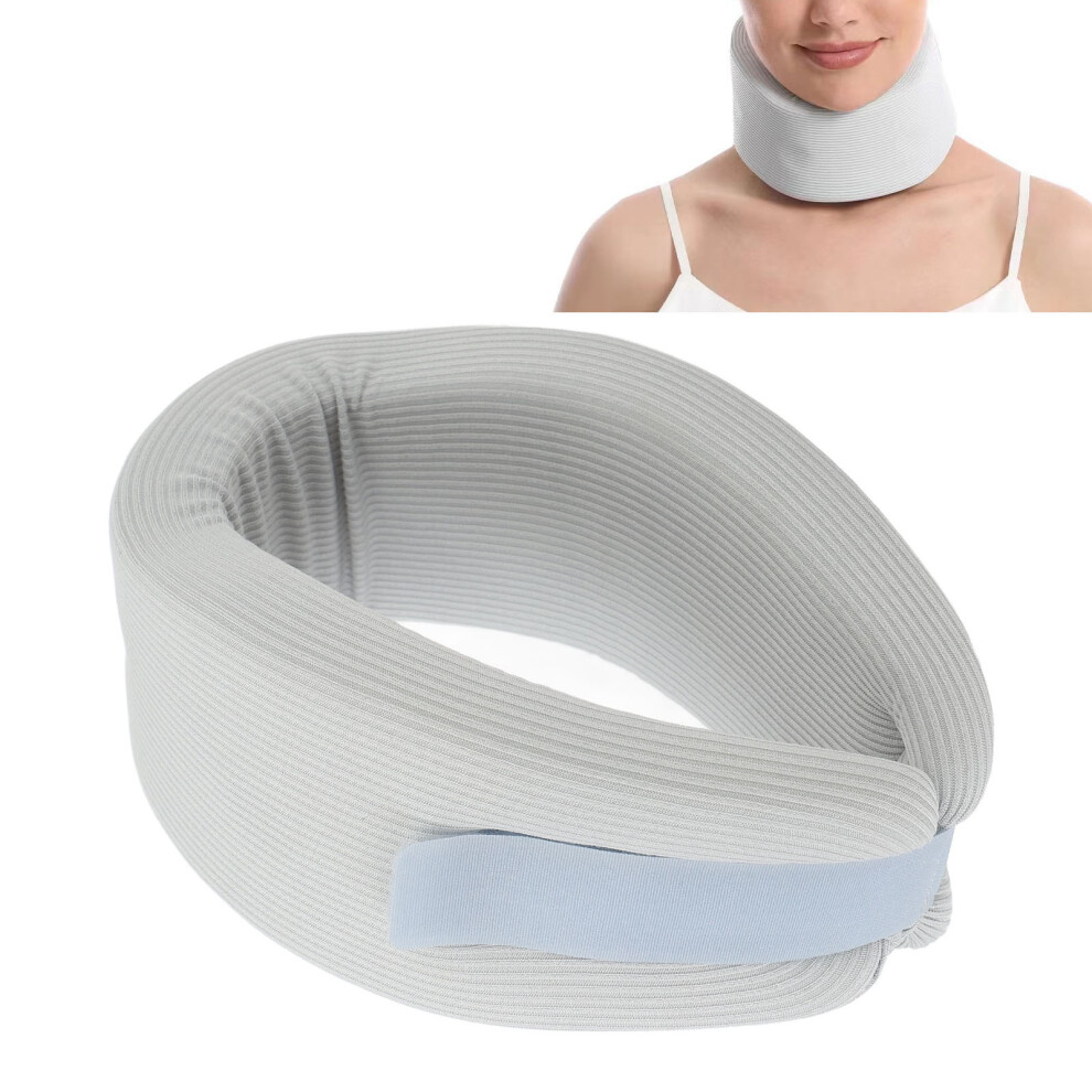 Breathable Soft Grey Neck Brace, Adjustable Ergonomic Support for Sleep & Work