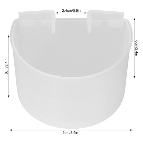 10 Stück Plastiktaubenvogelfutterbecher, Transparentes Aufhängeschälchen, Halbkreisdesign 2