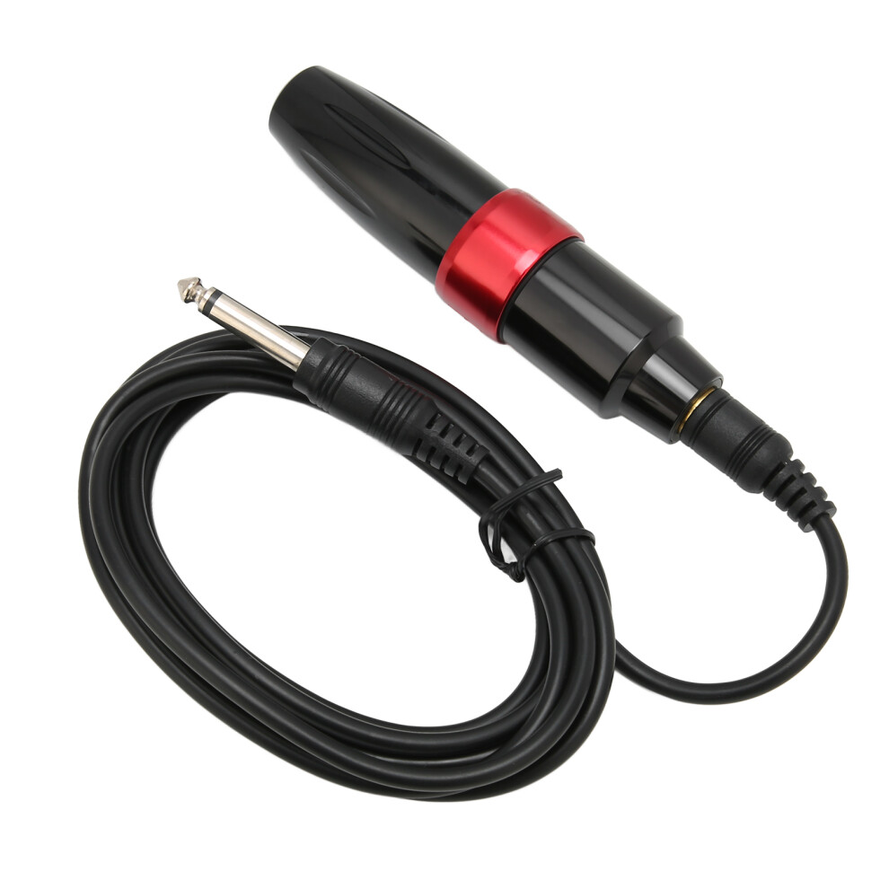 Black Aluminum Alloy Tattoo Machine Pen, Rca Clip Cord,
