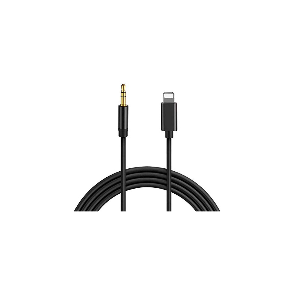 Mfi Certified Lightning To 3.5Mm Aux Cable 3.3Ft For Iphone 12/11/Xs/Xr/X/8/7 Car Stereo Audio Black 9073542767244