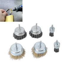 6 Pcs Metal Wire Brush Set for Drill Rust Paint Burr & Surface Cleaning