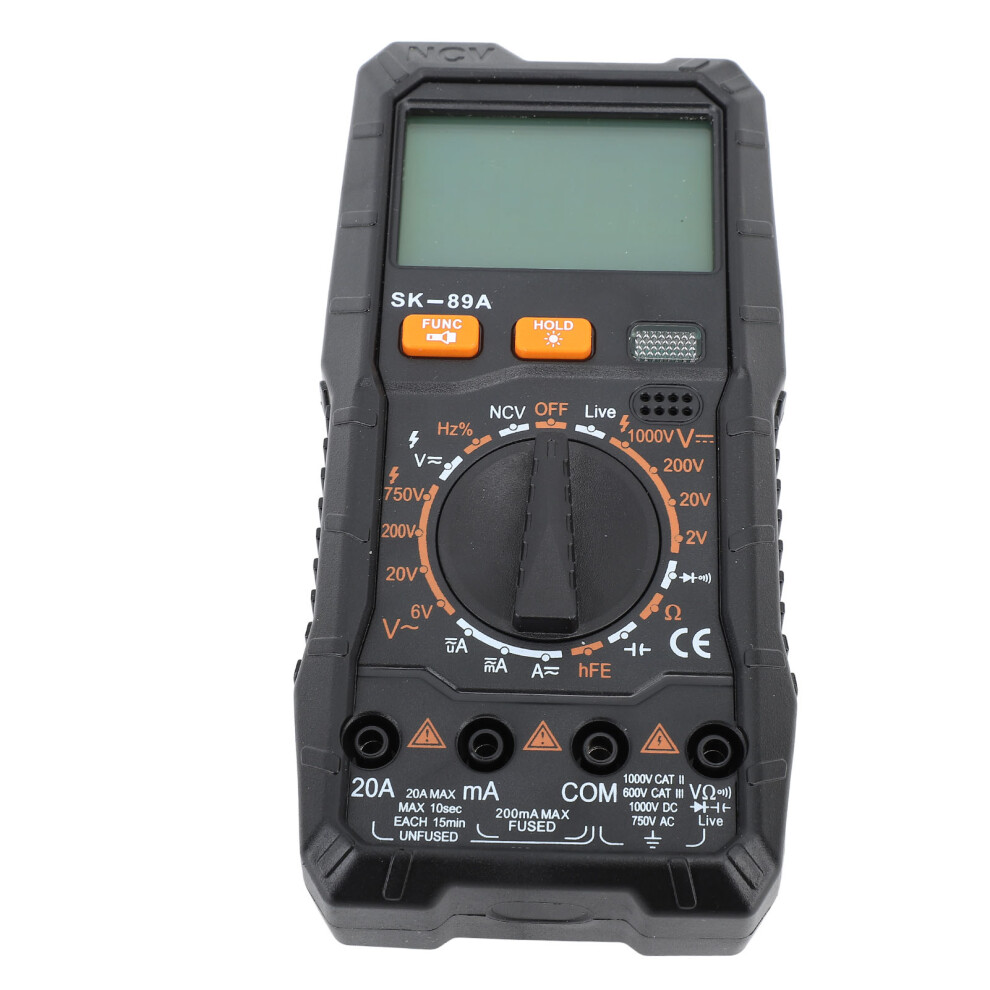 Digital Multimeter Auto Ranging Voice Ac/Dc Voltage Current Capacitance Resistance Tester Black 7651391326571