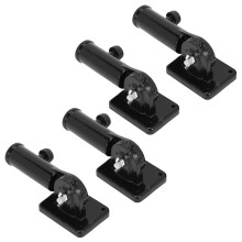 2 set 2 in 1 Multifunctional Adjustable Flagpole Bracket Heavy Duty Aluminum All Weather (Black)