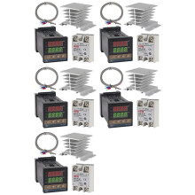 5X PID-Temperature Controller REX-C100 Thermostat Kit High Voltage 100ACV to 240ACV+SSR Relay 40DA+ K Probe