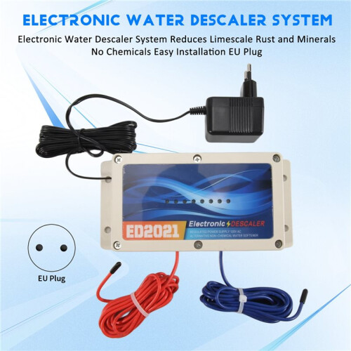 Electronic Water Descaler System Reduces Limescale Rust and Minerals No Chemicals Easy Installation EU Plug 1