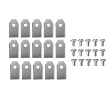 15 PCS Blades with Screws for Navimow I105N/I108N/I110N/ H500N/H800N/H1500N/H3000N Lawn Mower Silver