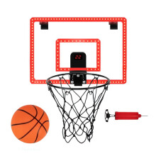 Over the Door LED Basketball Hoop with Electronic Scoring & Sound, Light- Backboard, Indoor Sports Game