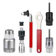 Deemount Bicycle Repair Kit Carbon Steel 20 Spindles Sleeve Tool BB Crank Extractor for Splined/Square Crankset Maintenance Tool