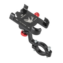 PROMEND Bicycle Phone Holder Alloy Bike Phone Mount Anti-Slip Bracket Bike Motorcycle Handlebar Clip Stand Black