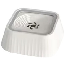 Water Fountain with Floating Plates No Spill Dog Water Bowl Clean Drinking Slow Feeder Anti- Pet for Pet White
