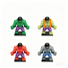 4 PCS Red Gray Classic & Variant Hulk Building Blocks Set