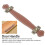 Artificial Leather Luggage Handle 192x38mm Reddish Brown 4