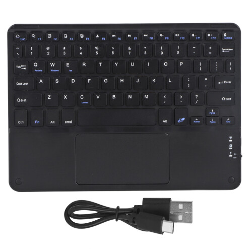 Wireless Bluetooth Keyboard Touch 10in Black with 200mAh Battery 1