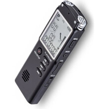 16 GB digitaler Diktiergerät, Audio-Recorder, MP3-Player, Audio-Anschluss, Schwarz