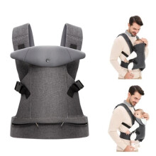Baby Carrier with Soft, Comfortable Bib for Babies 0-36 Months, Easy Adjustment, 0-30KG, Gray