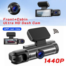 1440P autocamera voorkant + cabine dubbele dashcam met 3,16" scherm, nachtzicht, G-sensor