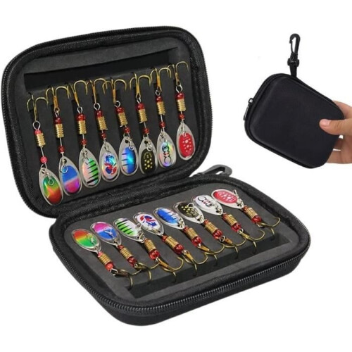 Angelköder, 16 Stück Glitzer-Spinner-Angelköder, Angellöffel, Angelköder-Sets, Angelzubehör für Forellen