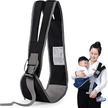 Marsupio portabebè, marsupio portatile con cinghie comode e regolabili, neonati fino a 25 kg (nero)