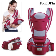 FondUPin Baby Carrier 0-48 Months Four Seasons Pure Red Color Carrying Baby Waist Stool Cross Front Holding Multi