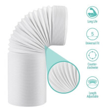 Tubo flessibile per condizionatore d'aria portatile da 13 cm Kit tubo di scarico flessibile in PP Tubo di scarico estrattore universale, lunghezza 32-