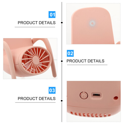 1Stk Multi-Funktionaler Handventilator Mit Halterung Und USB- 2