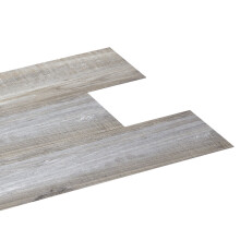 Pack of 36 Gray Wood Grain Sticky Vinyl Flooring