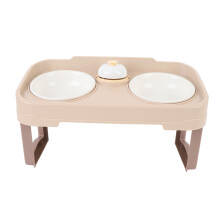 Elevated Dog Bowl Set with Neck Guard, Anti-Splash, HIPS Ceramic ABS
