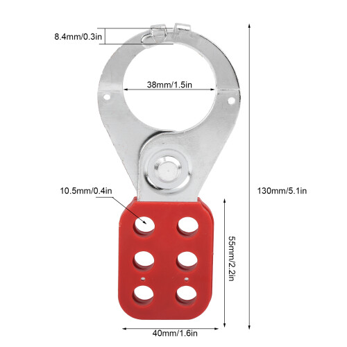 Sturdy Steel Lockout Hasp 6 Hole Interlock Lock 1.5in Inside Jaw Security Lock 2