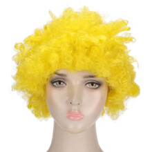 Erwachsenen-Yellow-Farbparty-Halloween-Perücke, PET-Material, 85-137g