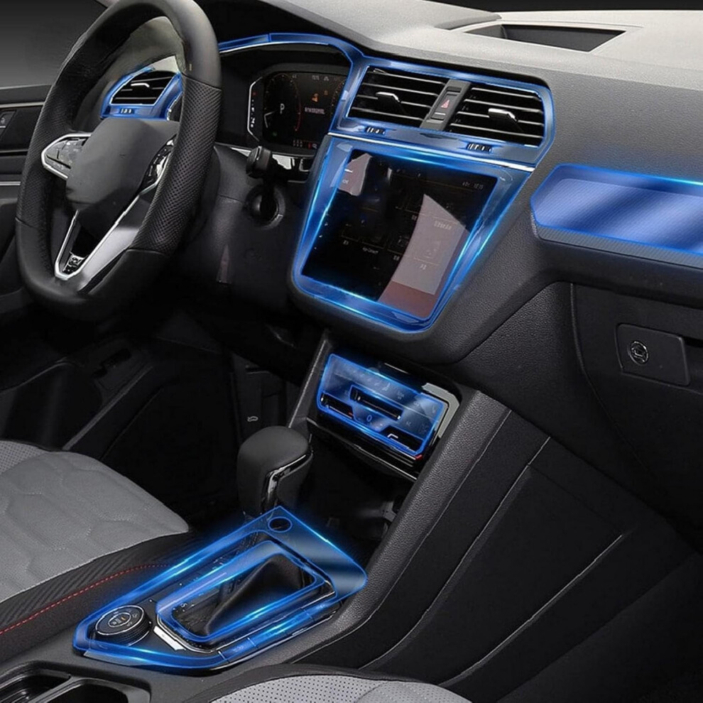 Tpu Center Console Protector For Volkswagen Tiguan 2021 2022, ScratchâResistant SelfâHealing Clear Film 9073542769347