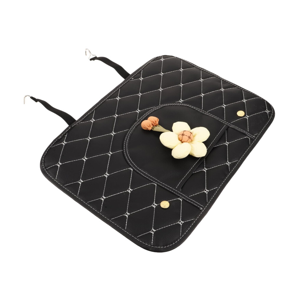 Car Seat Back Protector Leather Kick Mats with Storage Pockets for Kids Kicking and Easy Clean