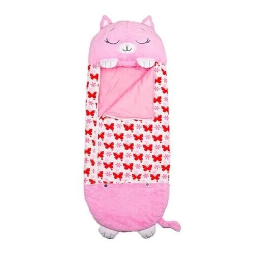 Children's Down Sleeping Bag with Pillow 137*50cm - Happy Nappers - Pink - Rectangular 1