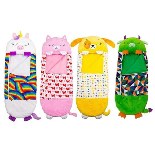 Children's Down Sleeping Bag with Pillow 137*50cm - Happy Nappers - Pink - Rectangular 2