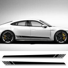 2pcs Car Side Stripes Waterproof PVC Vinyl Racing Car Decals 220x14cm Easy Bubble Application