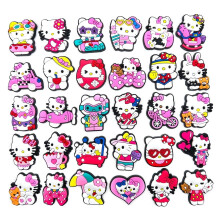 30 stk. Hello Kitty søde tegneserie PVC skocharms til dekoration unisex