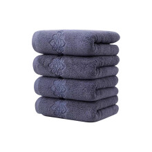 4Pcs Solid Color Cottons Towel Household Absorbent Adult Face Towel Suitable for Bathroom(Blue)