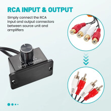 Car Amplifier Volume Controller RCA Dash Mount for Vehicle