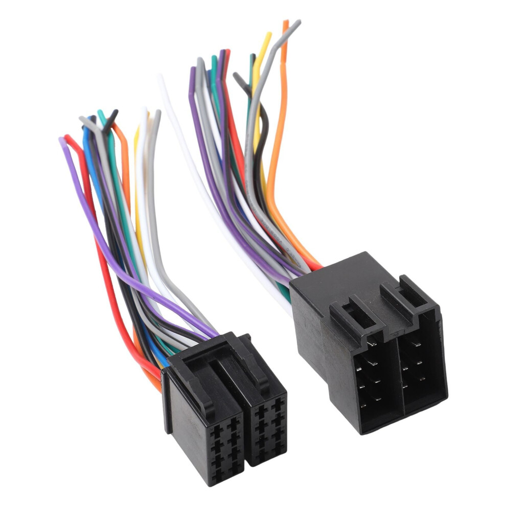 16 Pin Male + Female Radio For Iso Harness Adapter Stereo Connector 9448483836968