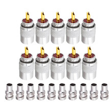 UHF PL259 Solder Connector Kit 10 Pack Nickel Plated for RG8 RG59 RG58 LMR Cables CB Ham Radio Antennas